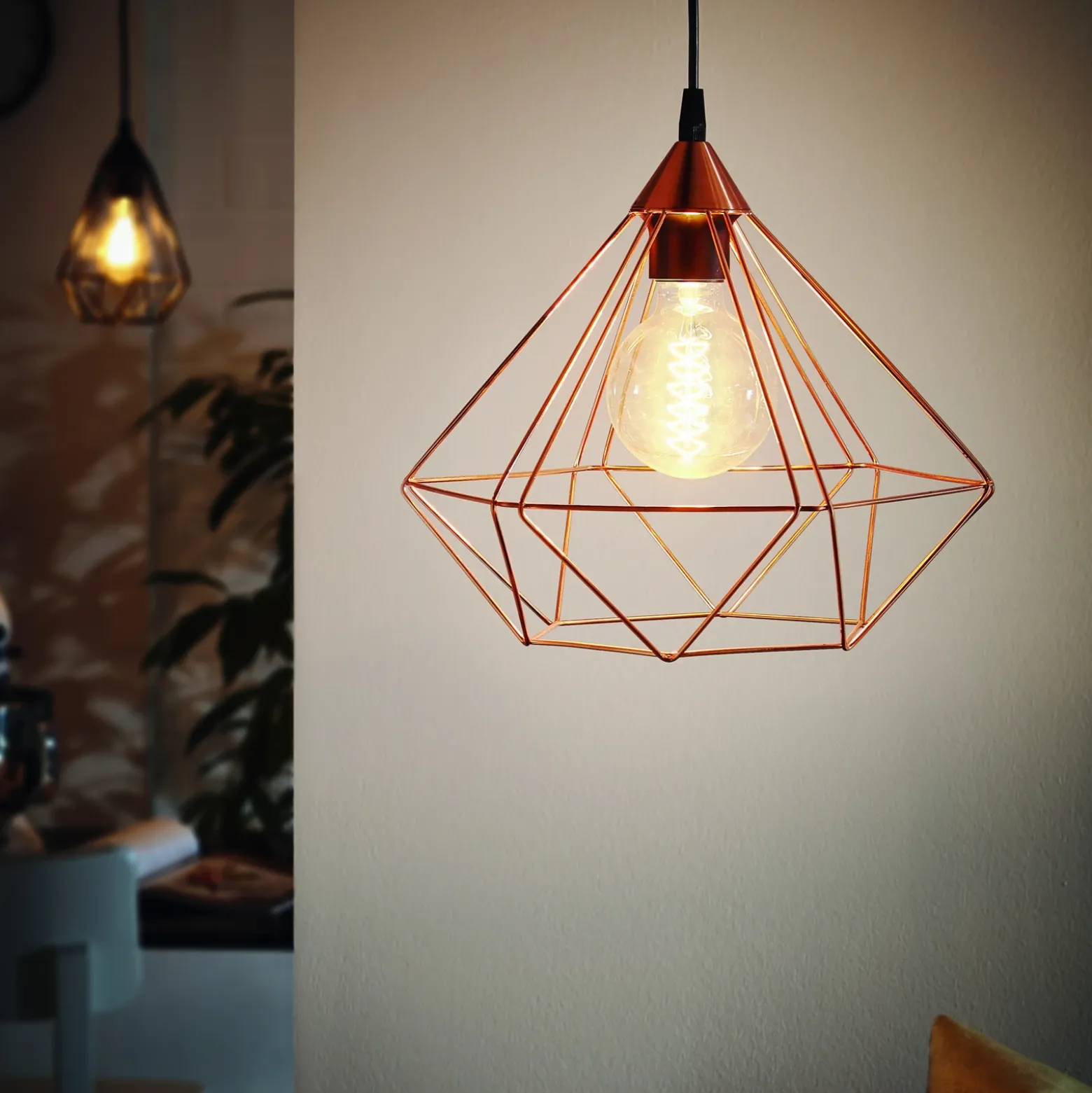 Lámpara colgante Tarbes, 1 luz, 32,5cm, cobre
