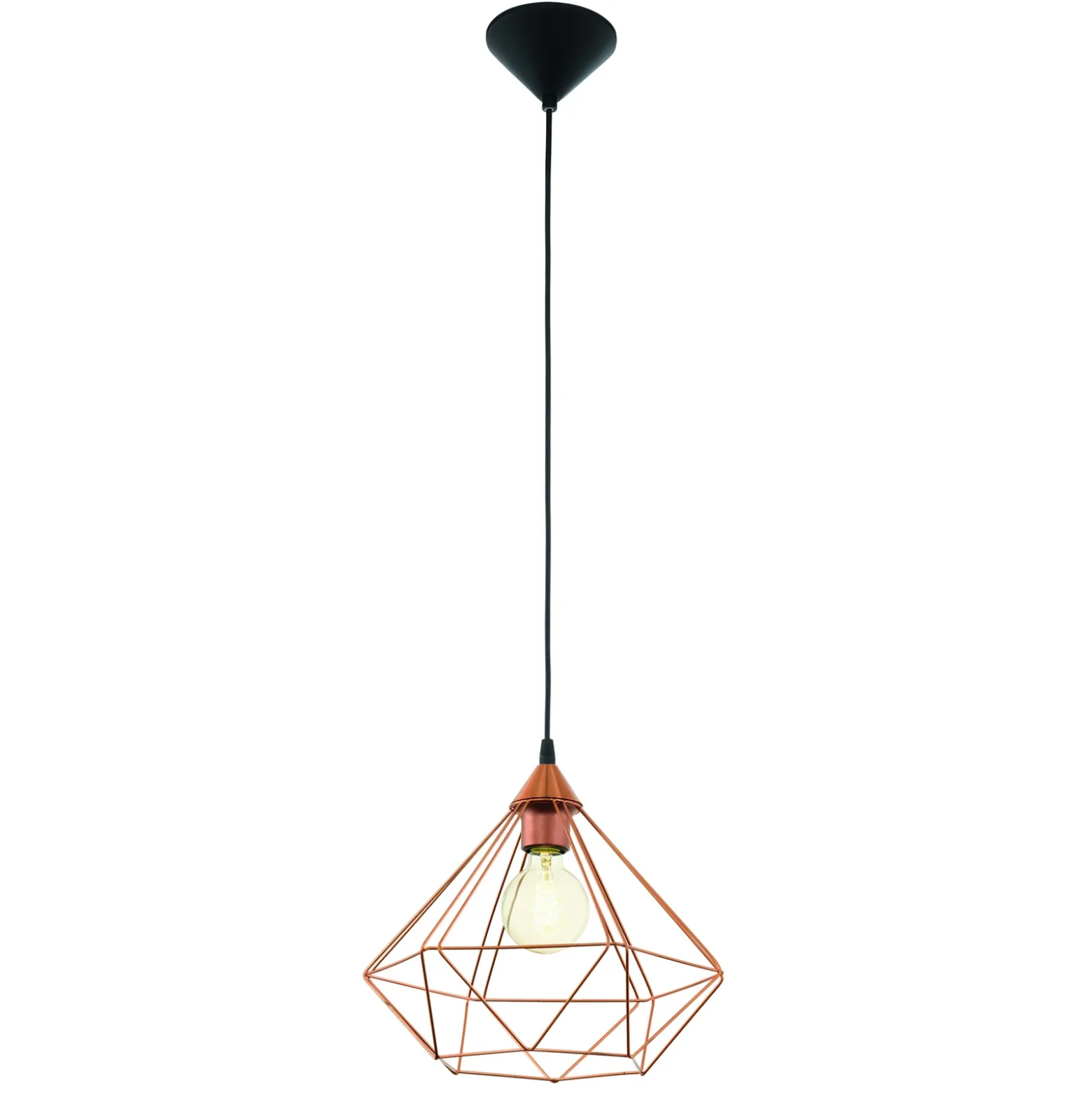 Lámpara colgante Tarbes, 1 luz, 32,5cm, cobre