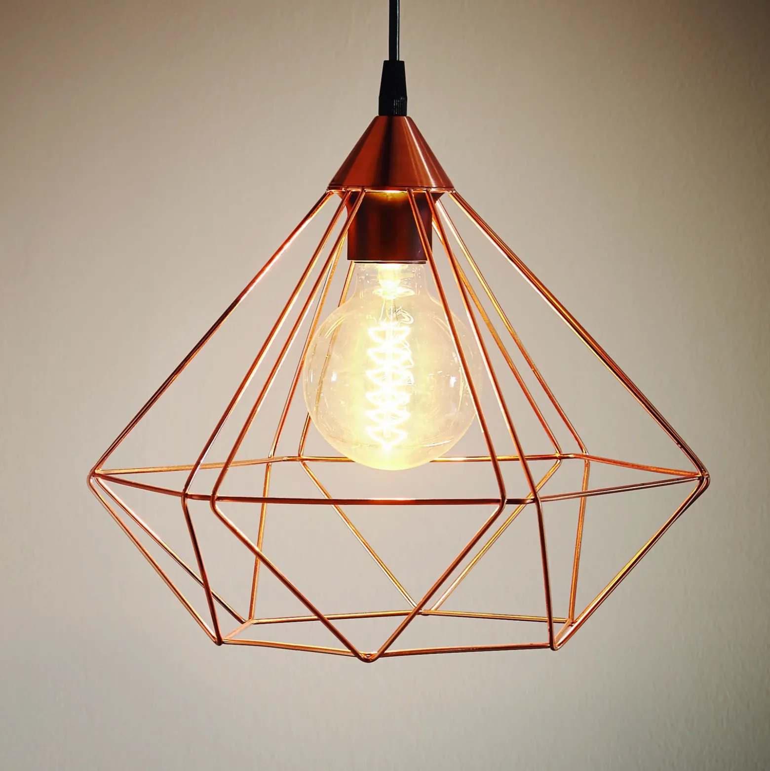 Lámpara colgante Tarbes, 1 luz, 32,5cm, cobre