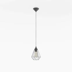 Lámpara colgante Tarbes, una luz, 17,5 cm, negro