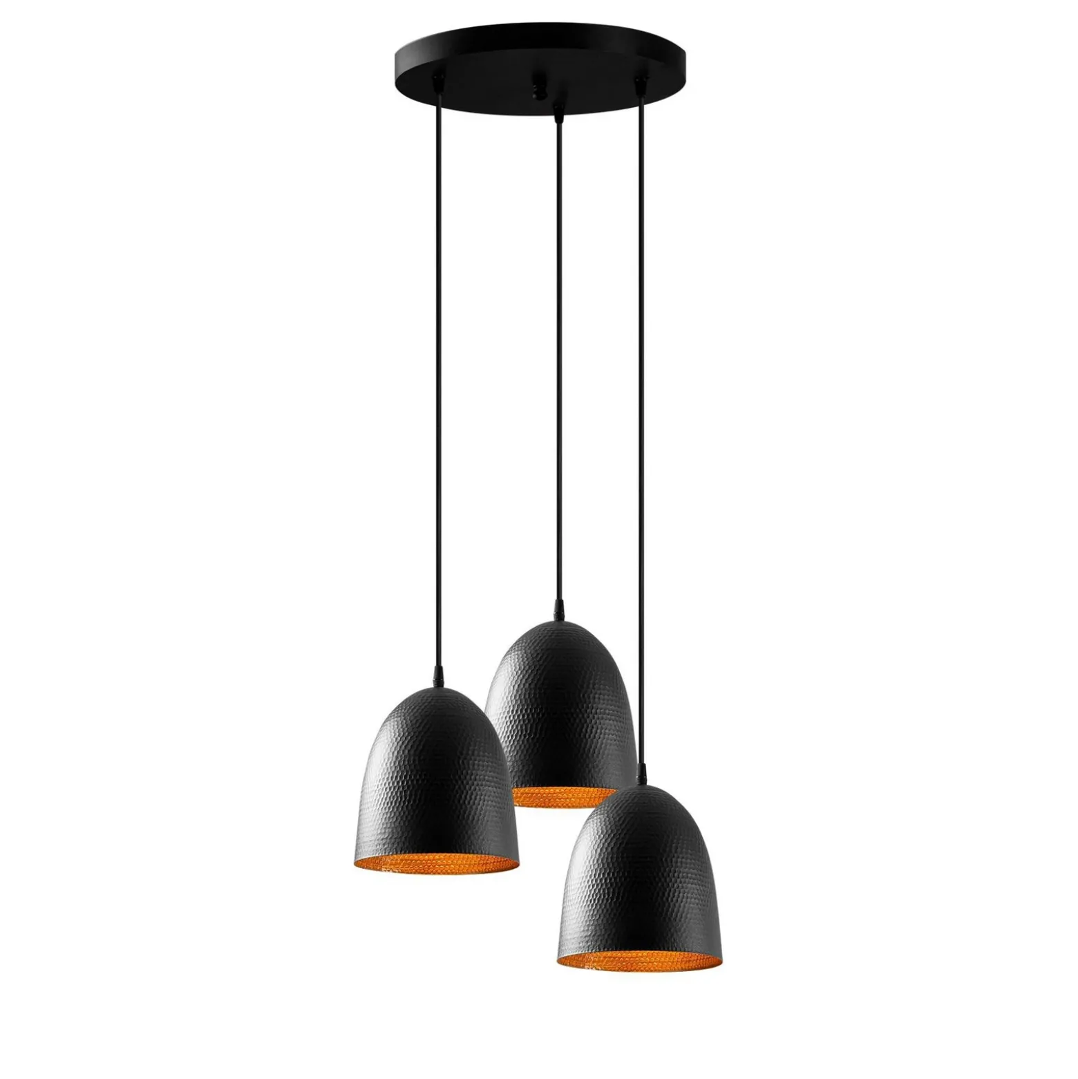 Lámpara colgante Tattoo 6168, negro, metal, 3 luces redonda