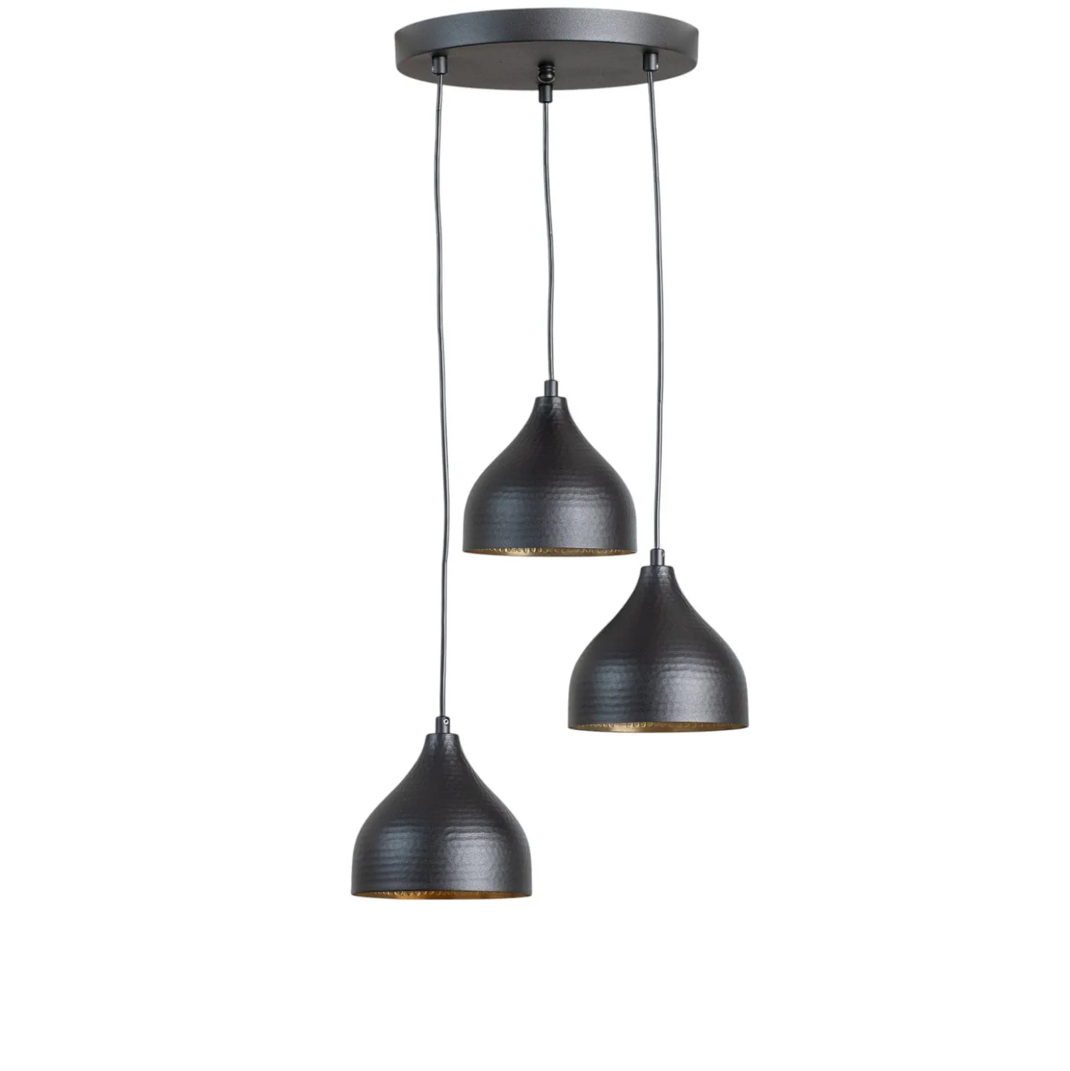 Lámpara colgante Tattoo 6201 Rondel de 3 luces negro/oro