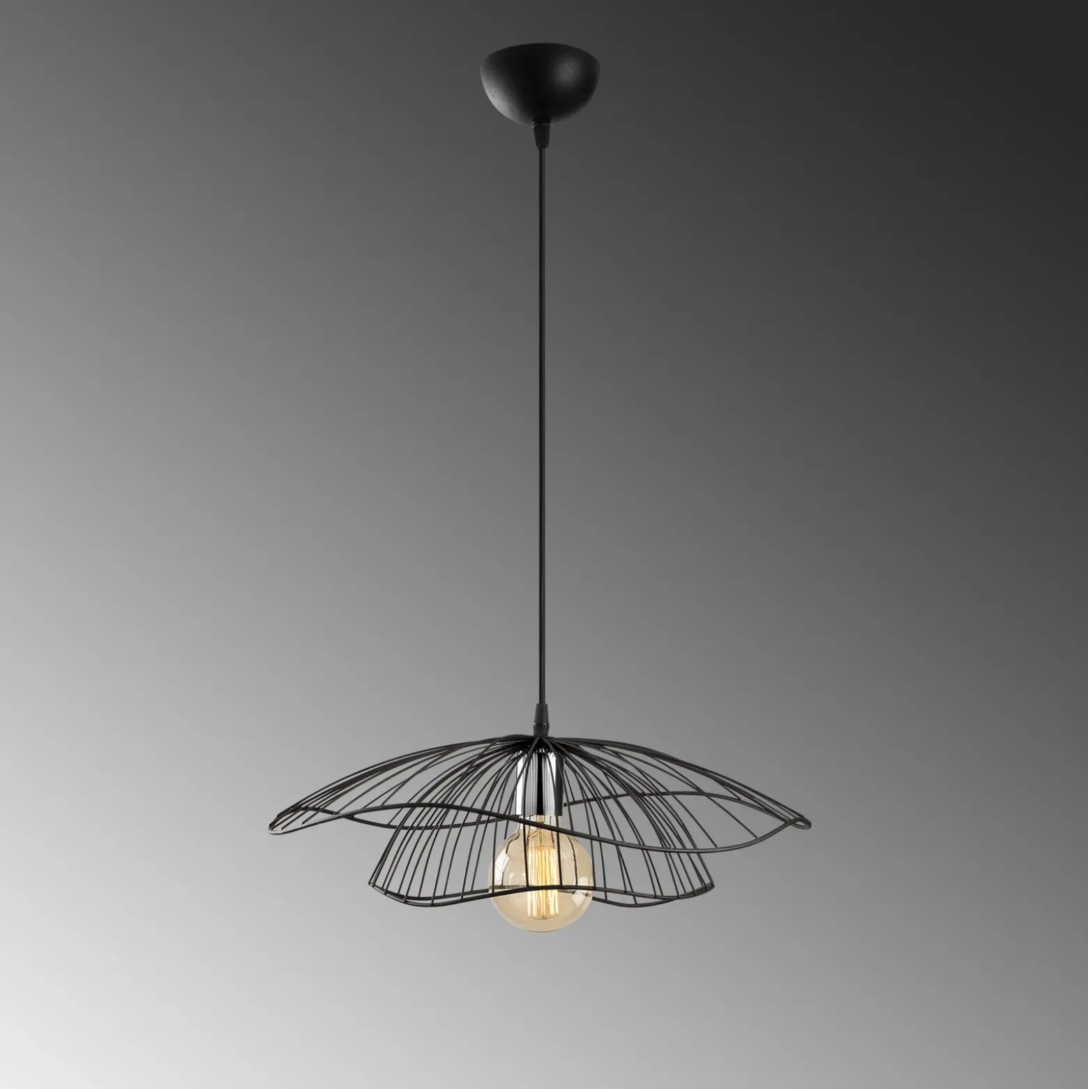 Lámpara colgante Tel 6500 Ø50cm negro