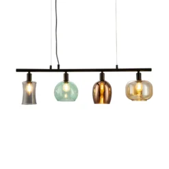 Lámpara colgante Telesto, vidrio, 4 luces
