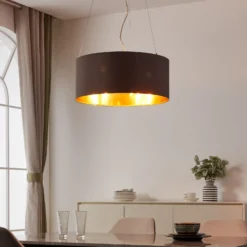 Lámpara colgante textil Maserlo, capuchino, 53 cm