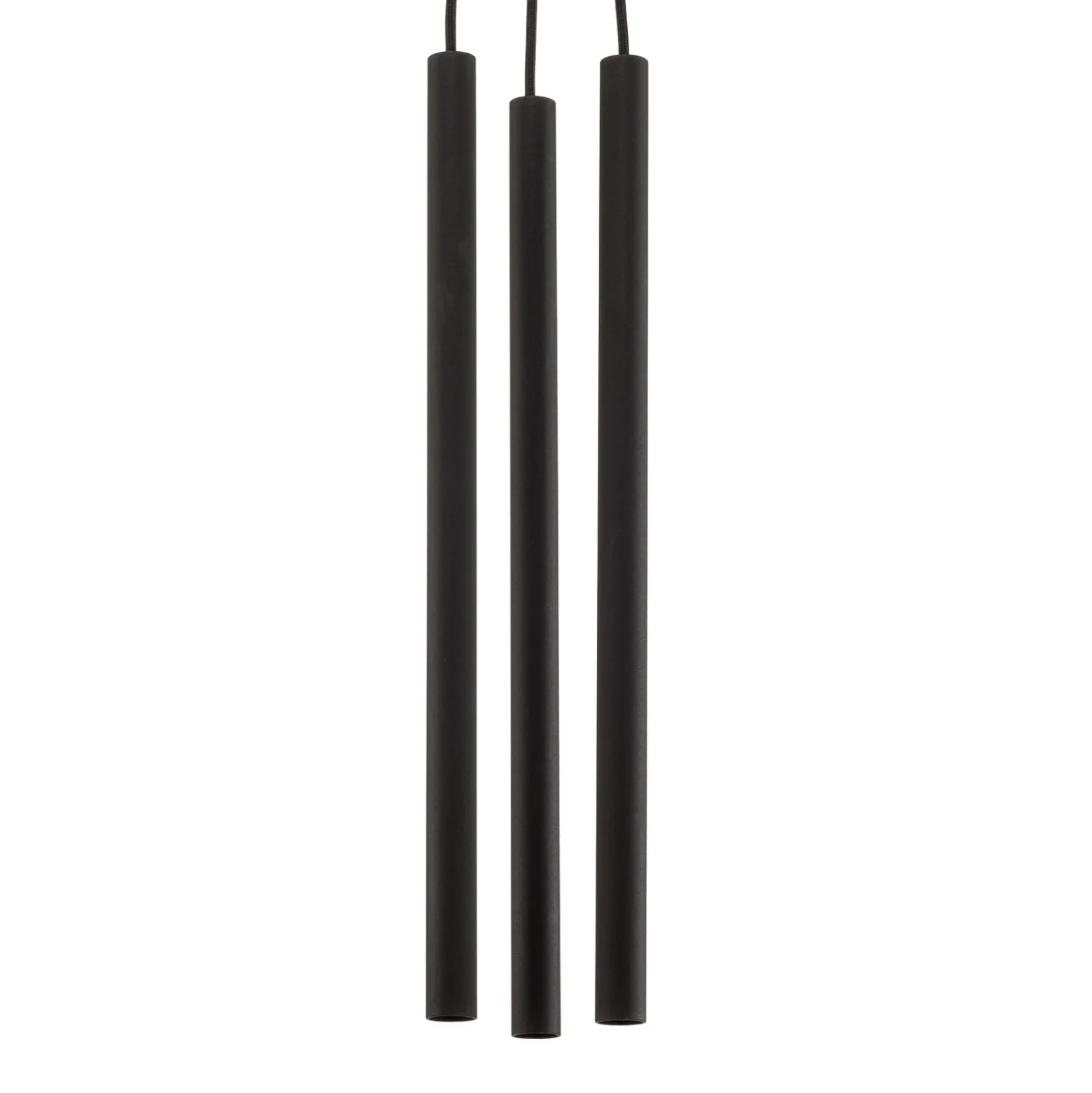 Lámpara colgante Thin, negra, 3 luces, rondel