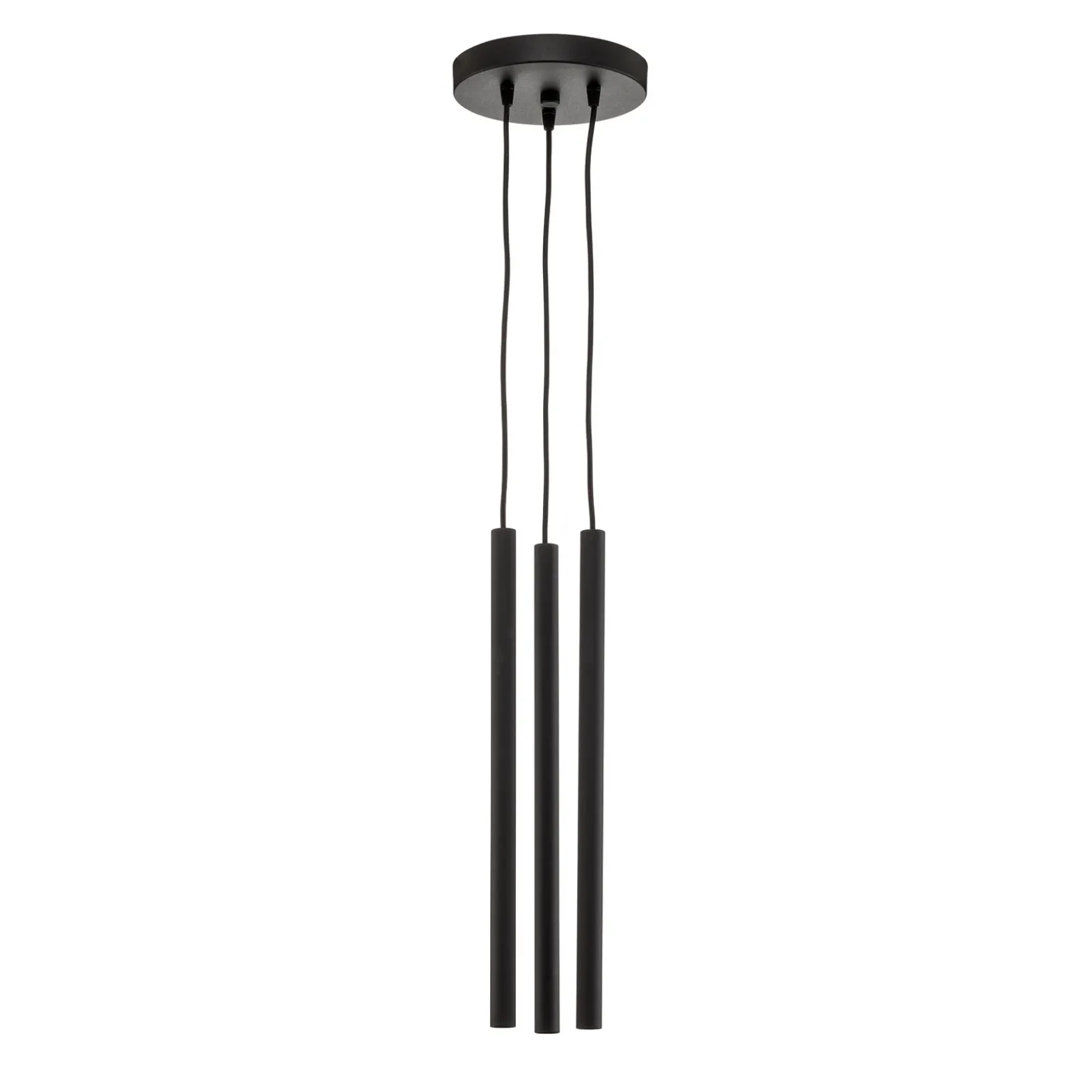 Lámpara colgante Thin, negra, 3 luces, rondel