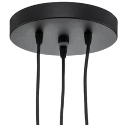 Lámpara colgante Thin, negra, 3 luces, rondel