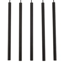 Lámpara colgante Thin, negro, 5 luces, lineal