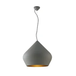 Lámpara colgante Tholos, gris/dorado, Ø 52 cm, metal