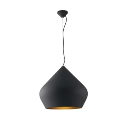 Lámpara colgante Tholos, negro/dorado, Ø 52 cm, metal