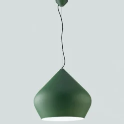 Lámpara colgante Tholos, verde/blanca, Ø 52 cm, metal