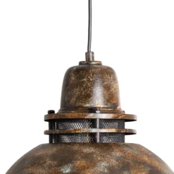Lámpara colgante Tibet, marrón antiguo, Ø 34 cm, metal, E27
