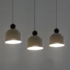 Lámpara colgante Timon, color topo/beige, longitud 60 cm, metal, 3 luces.