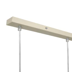 Lámpara colgante Timon, color topo/beige, longitud 60 cm, metal, 3 luces.