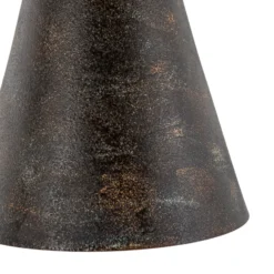 Lámpara colgante Tom, negro-marrón, metal, Ø 19 cm, E27