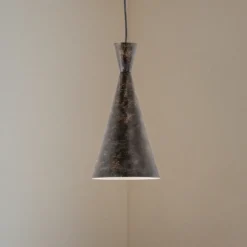 Lámpara colgante Tom, negro-marrón, metal, Ø 19 cm, E27