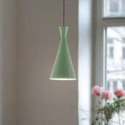 Lámpara colgante Tom, verde menta, metal, Ø 19 cm, E27