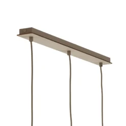 Lámpara colgante Torin, beige, 80 cm de largo, 3 luces, metal/madera