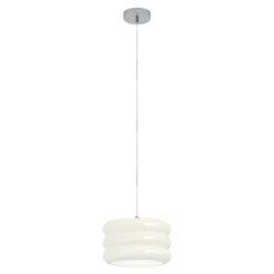 Lámpara colgante Tortora, blanca, Ø 30 cm, cristal, E27