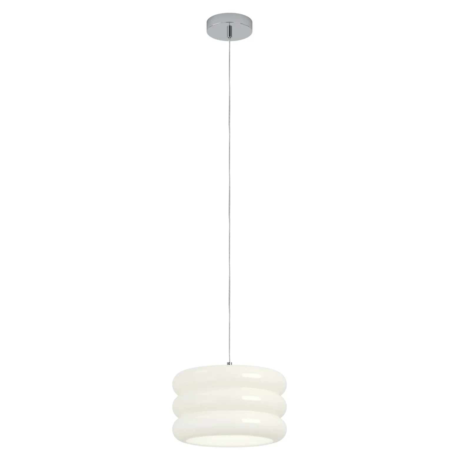 Lámpara colgante Tortora, blanca, Ø 30 cm, cristal, E27