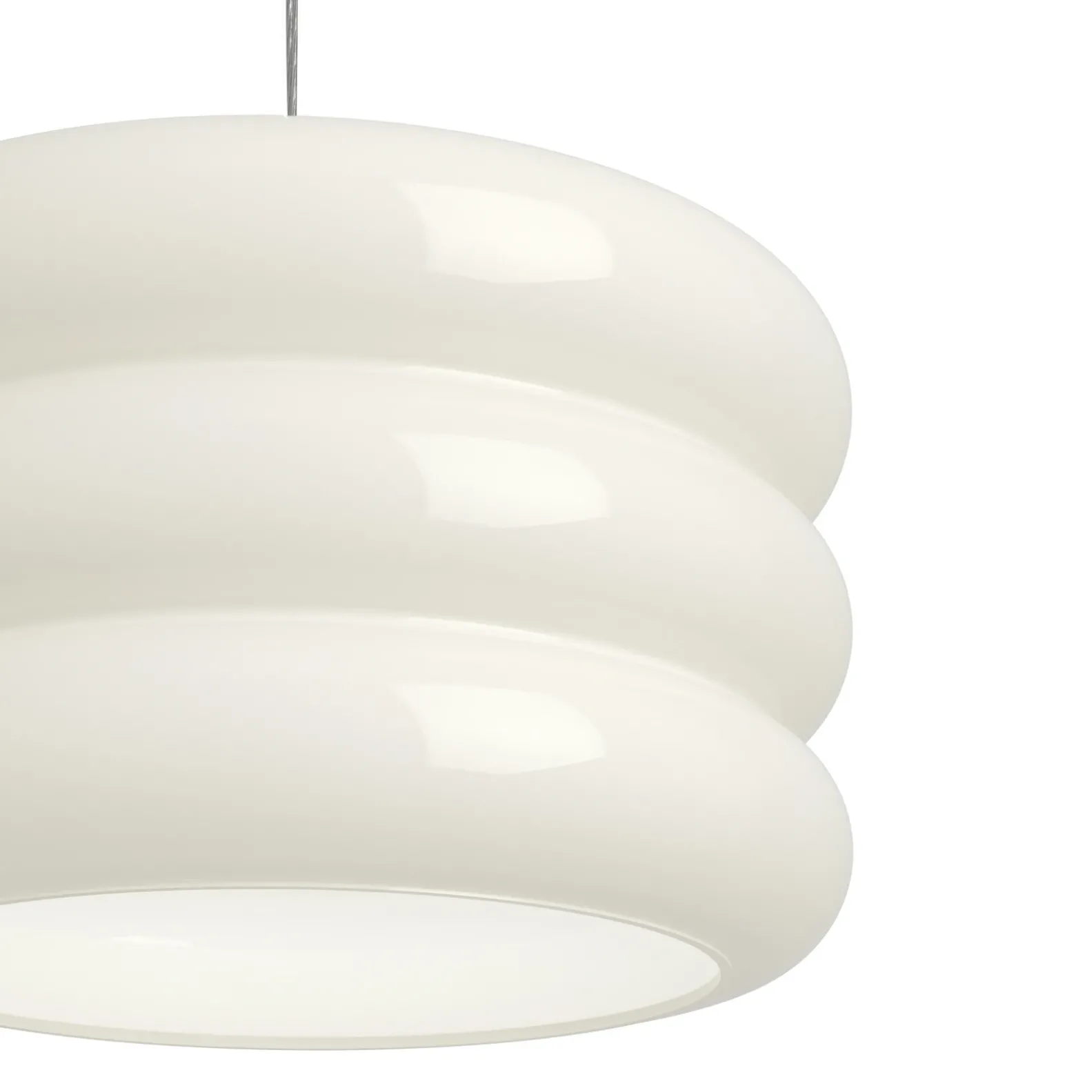 Lámpara colgante Tortora, blanca, Ø 30 cm, cristal, E27