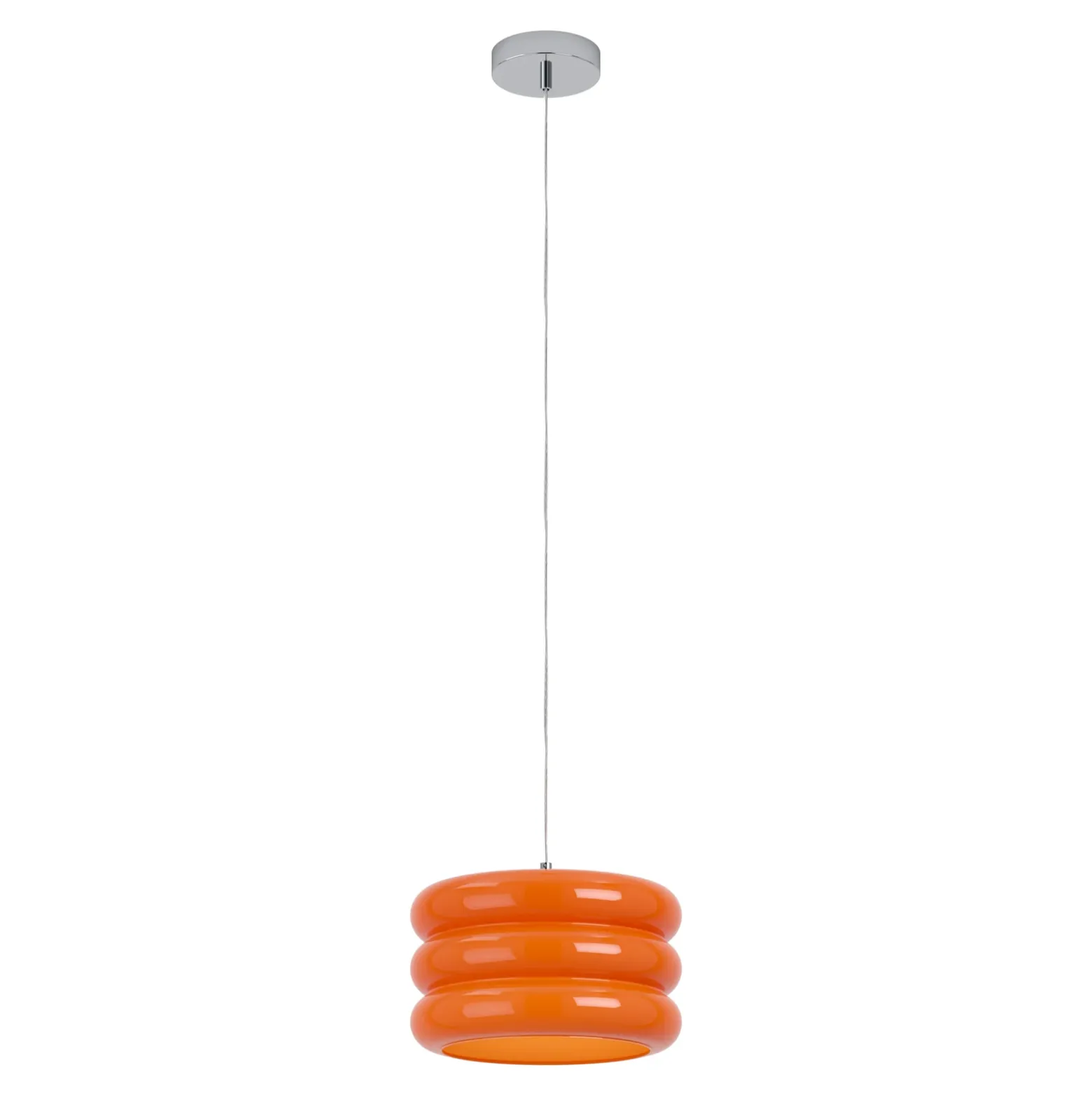 Lámpara colgante Tortora, naranja, Ø 30 cm, cristal, E27