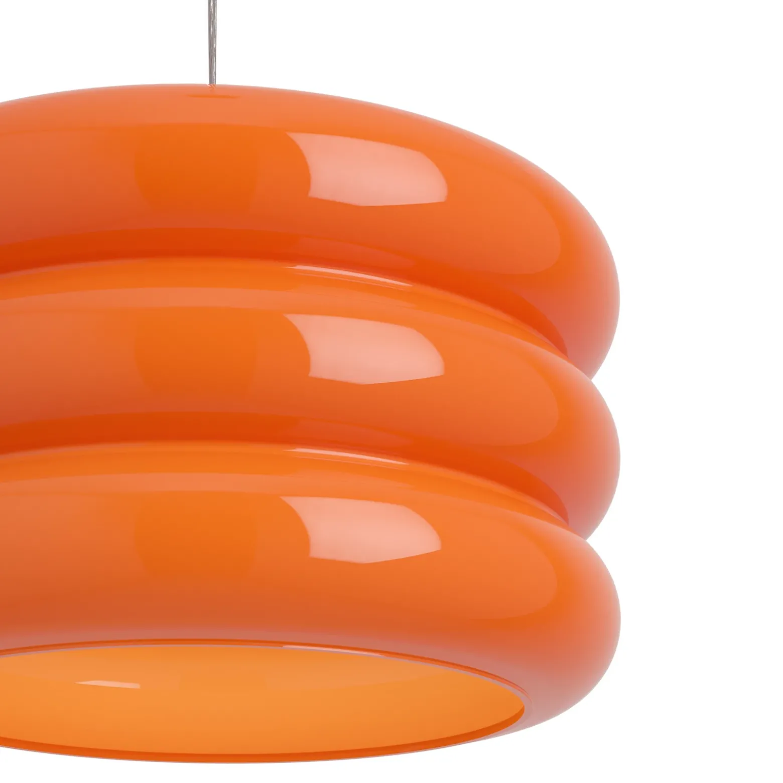 Lámpara colgante Tortora, naranja, Ø 30 cm, cristal, E27