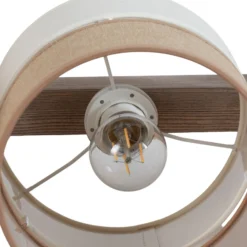 Lámpara colgante Treeon, 3 luces, madera, yute, color natural/crudo