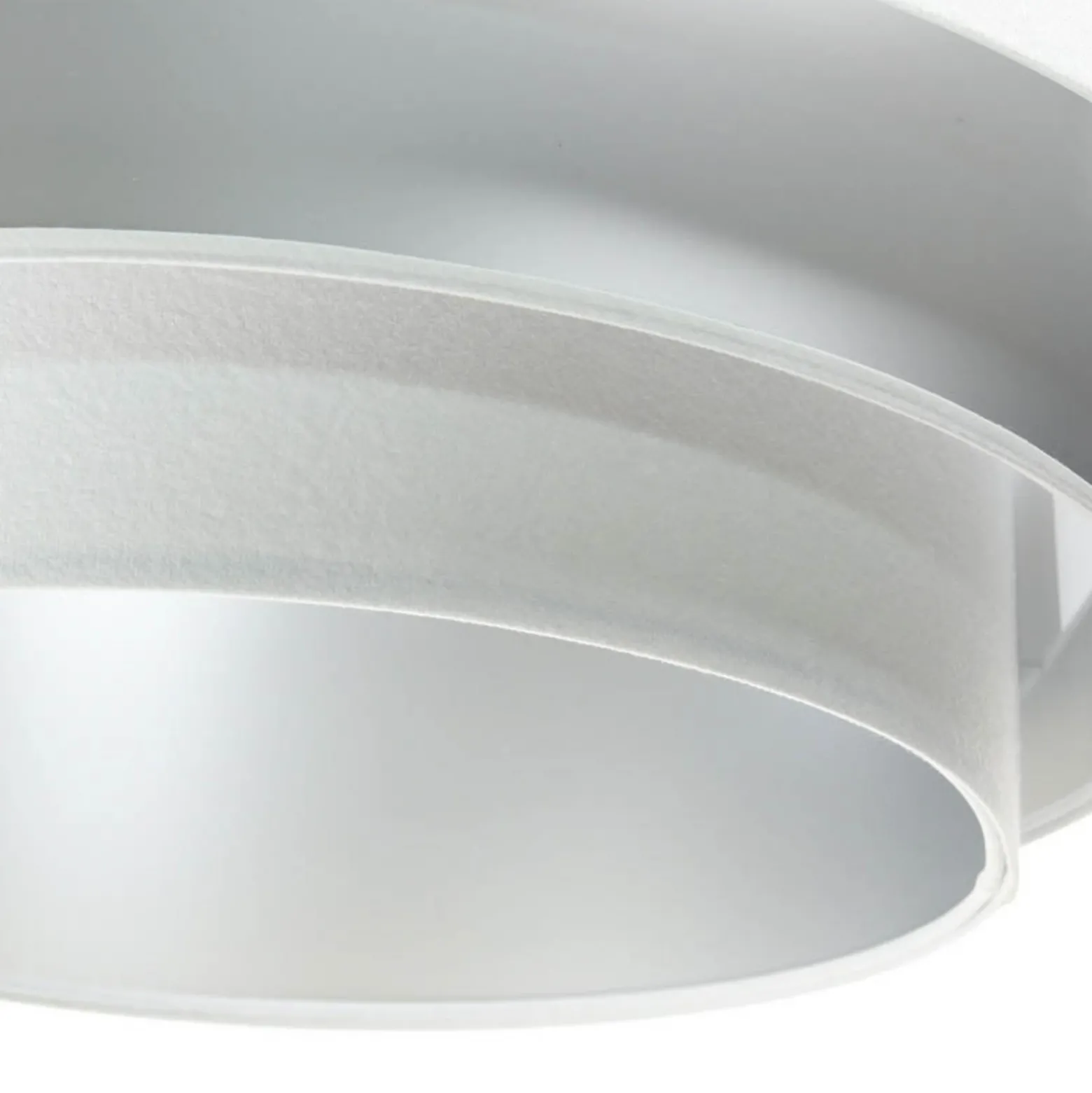 Lámpara colgante Triniti, blanco/plata, Ø 60 cm, textil