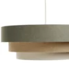 Lámpara colgante Triniti, verde/beige/crema, Ø 60 cm, textil