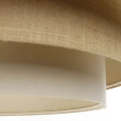 Lámpara colgante Triniti, verde/beige/crema, Ø 60 cm, textil