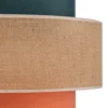 Lámpara colgante Trio, pantalla de yute, petróleo/marrón natural/naranja Ø