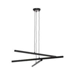 Lámpara colgante Tubo, negro, 6 luces