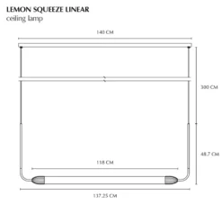 Lámpara colgante UMAGE LEMON SQUEEZE LINEAR, acero, 138 cm, GU10