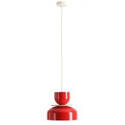 Lámpara colgante Uto, roja, Ø 30 cm, metal