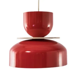 Lámpara colgante Uto, roja, Ø 30 cm, metal