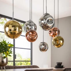 Lámpara colgante Valerya esferas de vidrio 7 luces