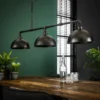 Lámpara colgante Vanderbrock, negro, 3 luces