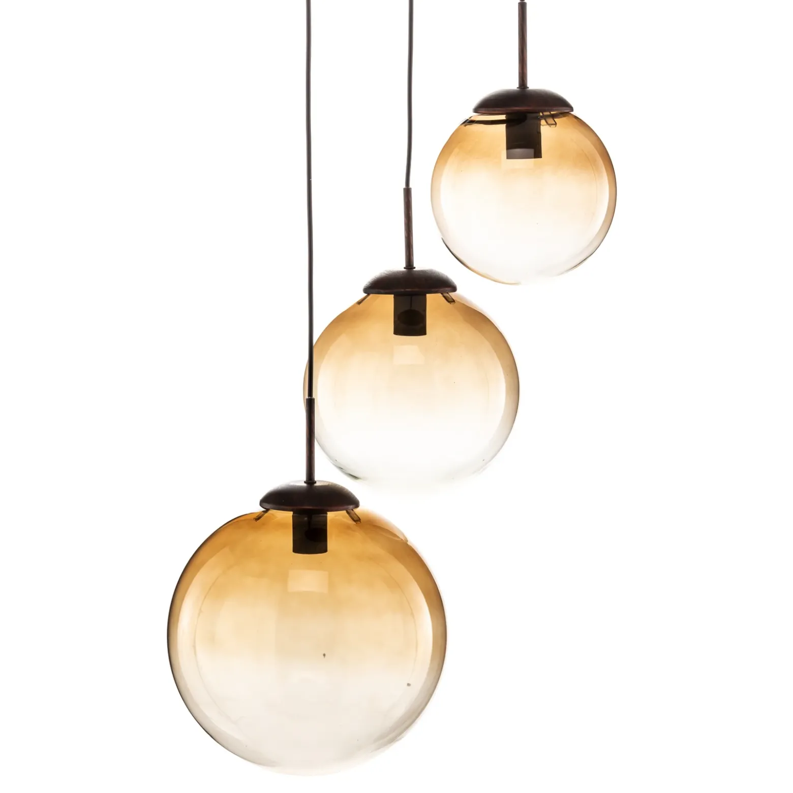 Lámpara colgante Varus, vidrio, 3 luces, Ø 51 cm