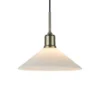 Lámpara colgante Vela, blanco/latón viejo, cristal/hierro Ø 25 cm enchufe