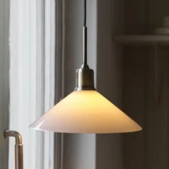 Lámpara colgante Vela, blanco/latón viejo, cristal/hierro Ø 25 cm enchufe