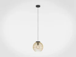 Lámpara colgante Venezuela, negro/oro, 1 luz