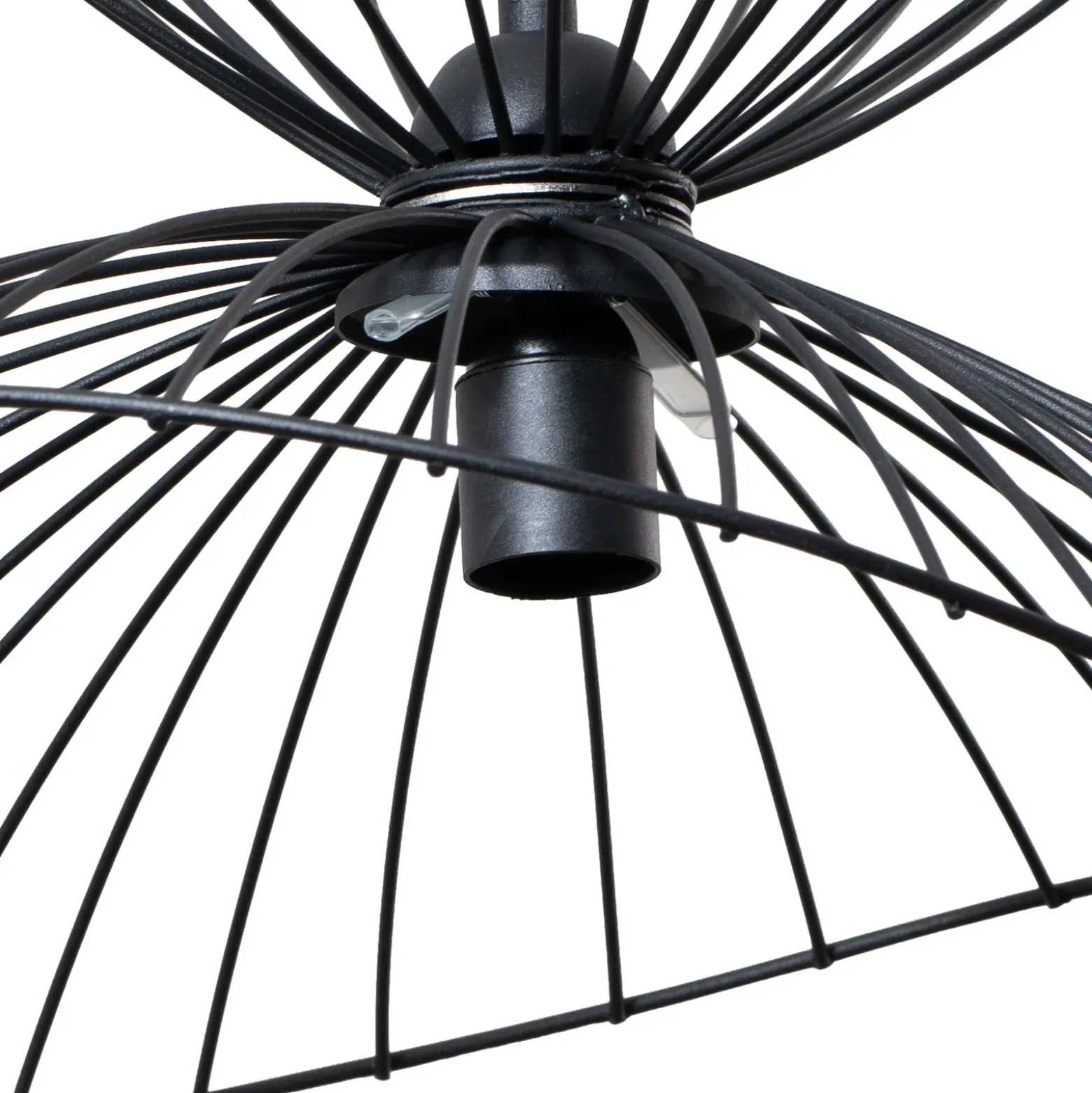 Lámpara colgante Vertigo, negra, cristal/metal, E27, Ø 50 cm