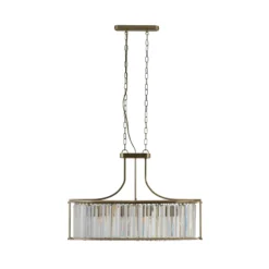 Lámpara colgante Victoria, color latón, cristal, 78 cm, E27