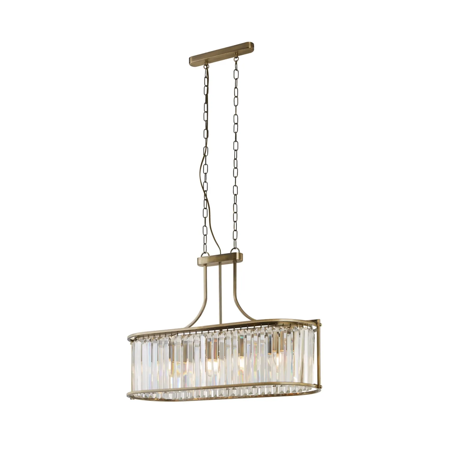 Lámpara colgante Victoria, color latón, cristal, 78 cm, E27