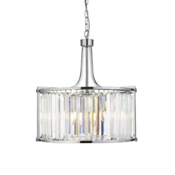 Lámpara colgante Victoria, color cromo, cristal, 50 cm, E27