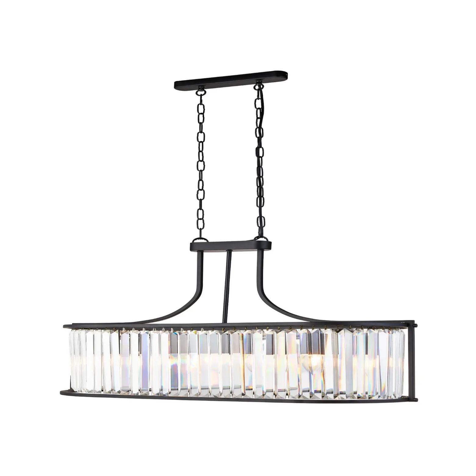 Lámpara colgante Victoria, negra, cristal, 78 cm, E27