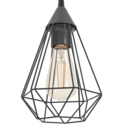 Lámpara colgante vintage negra Tarbes, 3 brazos