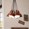 Lámpara colgante vintage Priddy 1, 7 luces, cobre